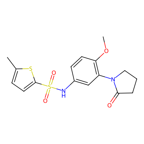 N-[4-methoxy-3-(2-oxopyrrolidin-1-yl)phenyl]-5-methylthiophene-2-sulfonamide structure