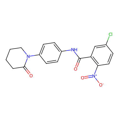 5-chloro-2-nitro-N-[4-(2-oxopiperidin-1-yl)phenyl]benzamide structure