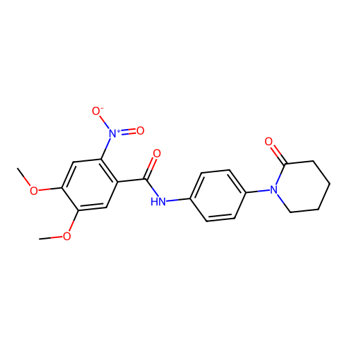 4,5-dimethoxy-2-nitro-N-[4-(2-oxopiperidin-1-yl)phenyl]benzamide structure