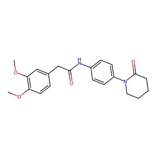 2-(3,4-dimethoxyphenyl)-N-[4-(2-oxopiperidin-1-yl)phenyl]acetamide structure