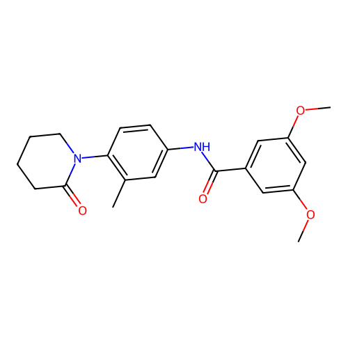 3,5-dimethoxy-N-[3-methyl-4-(2-oxopiperidin-1-yl)phenyl]benzamide structure