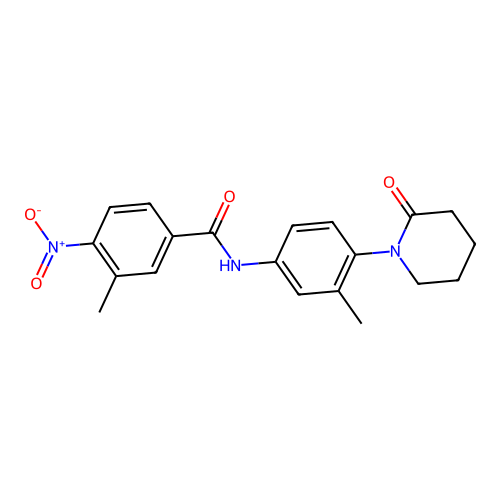 3-methyl-N-[3-methyl-4-(2-oxopiperidin-1-yl)phenyl]-4-nitrobenzamide structure