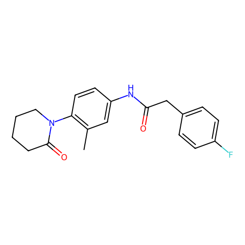 2-(4-fluorophenyl)-N-[3-methyl-4-(2-oxopiperidin-1-yl)phenyl]acetamide structure