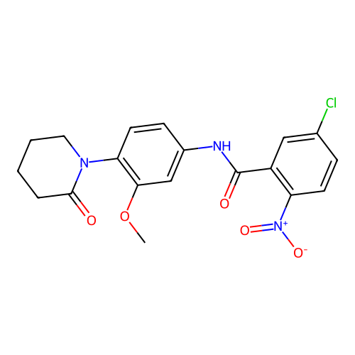 5-chloro-N-[3-methoxy-4-(2-oxopiperidin-1-yl)phenyl]-2-nitrobenzamide structure