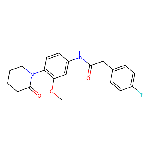 2-(4-fluorophenyl)-N-[3-methoxy-4-(2-oxopiperidin-1-yl)phenyl]acetamide structure