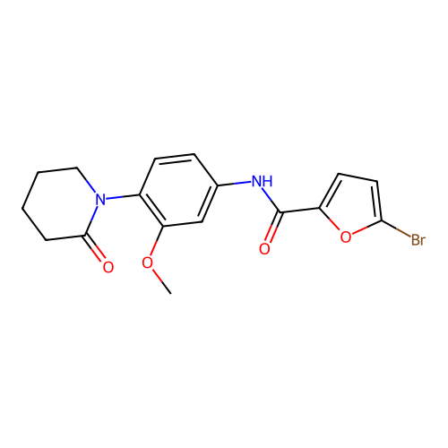 5-bromo-N-[3-methoxy-4-(2-oxopiperidin-1-yl)phenyl]furan-2-carboxamide structure