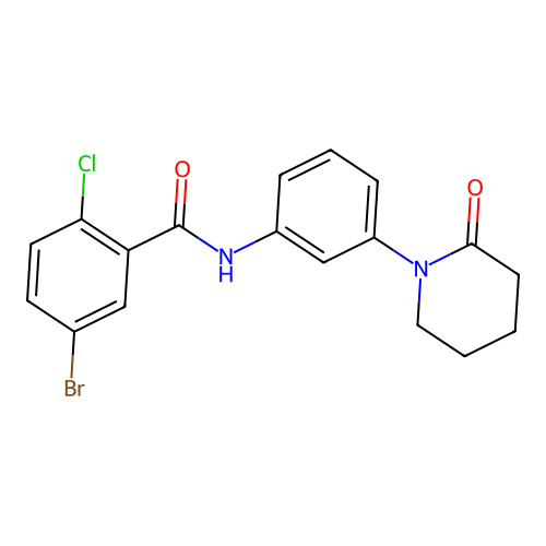 5-bromo-2-chloro-N-[3-(2-oxopiperidin-1-yl)phenyl]benzamide structure