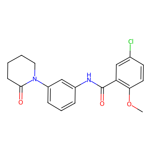 5-chloro-2-methoxy-N-[3-(2-oxopiperidin-1-yl)phenyl]benzamide structure