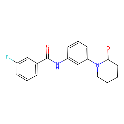 3-fluoro-N-[3-(2-oxopiperidin-1-yl)phenyl]benzamide structure