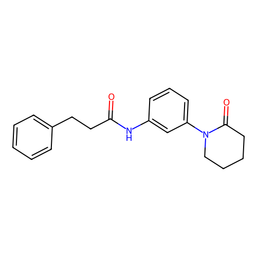 N-[3-(2-oxopiperidin-1-yl)phenyl]-3-phenylpropanamide structure