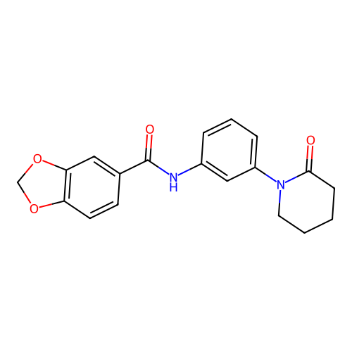 N-(3-(2-oxopiperidin-1-yl)phenyl)benzo[d][1,3]dioxole-5-carboxamide structure