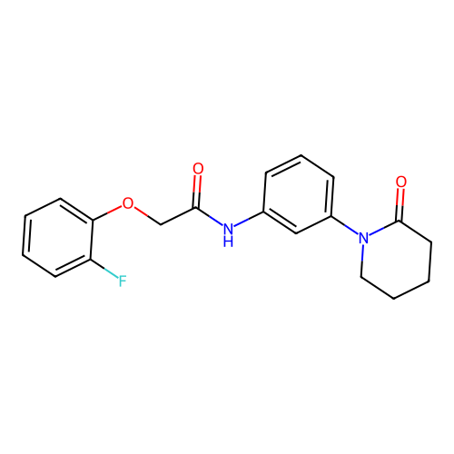 2-(2-fluorophenoxy)-N-[3-(2-oxopiperidin-1-yl)phenyl]acetamide structure
