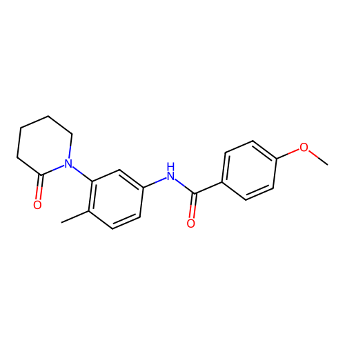 4-methoxy-N-[4-methyl-3-(2-oxopiperidin-1-yl)phenyl]benzamide structure