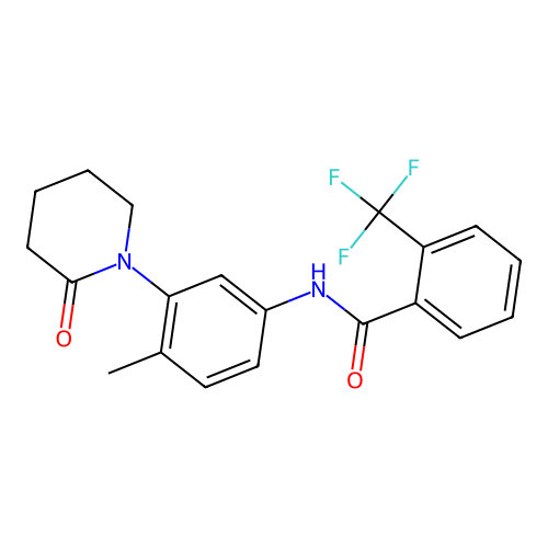 N-[4-methyl-3-(2-oxopiperidin-1-yl)phenyl]-2-(trifluoromethyl)benzamide structure