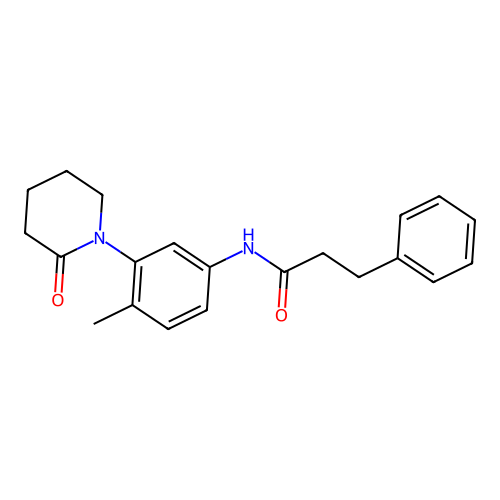 N-[4-methyl-3-(2-oxopiperidin-1-yl)phenyl]-3-phenylpropanamide structure