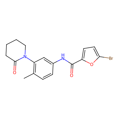 5-bromo-N-[4-methyl-3-(2-oxopiperidin-1-yl)phenyl]furan-2-carboxamide structure