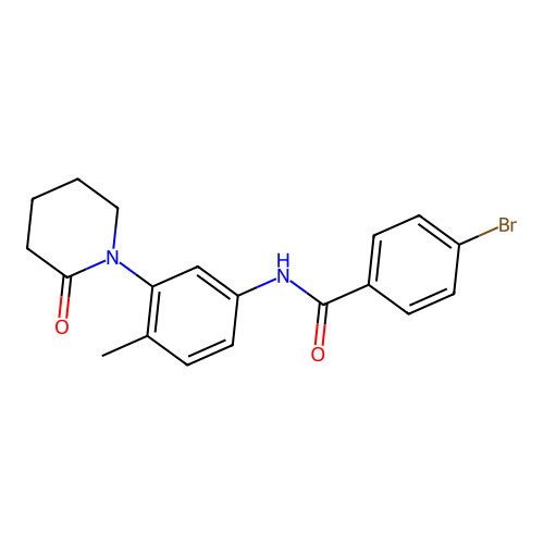 4-bromo-N-[4-methyl-3-(2-oxopiperidin-1-yl)phenyl]benzamide structure