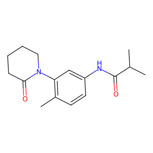 2-methyl-N-[4-methyl-3-(2-oxopiperidin-1-yl)phenyl]propanamide structure