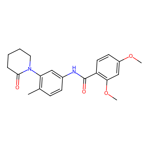 2,4-dimethoxy-N-[4-methyl-3-(2-oxopiperidin-1-yl)phenyl]benzamide structure