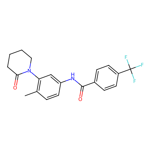 N-[4-methyl-3-(2-oxopiperidin-1-yl)phenyl]-4-(trifluoromethyl)benzamide structure