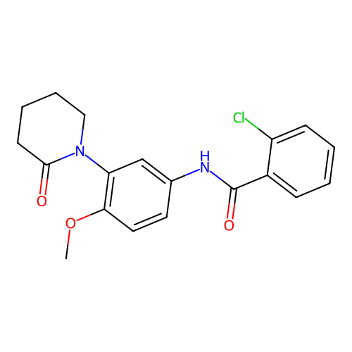 2-chloro-N-[4-methoxy-3-(2-oxopiperidin-1-yl)phenyl]benzamide structure