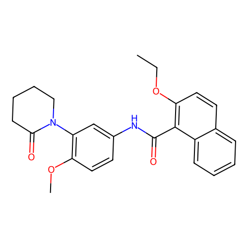 2-ethoxy-N-[4-methoxy-3-(2-oxopiperidin-1-yl)phenyl]naphthalene-1-carboxamide structure