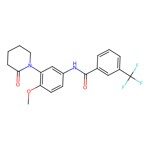 N-[4-methoxy-3-(2-oxopiperidin-1-yl)phenyl]-3-(trifluoromethyl)benzamide structure
