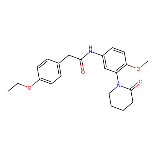 2-(4-ethoxyphenyl)-N-[4-methoxy-3-(2-oxopiperidin-1-yl)phenyl]acetamide structure