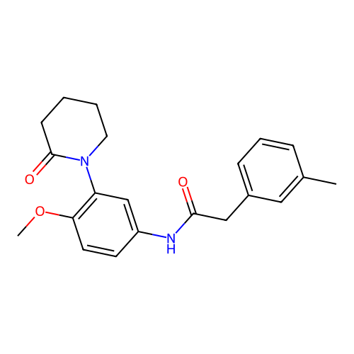 N-[4-methoxy-3-(2-oxopiperidin-1-yl)phenyl]-2-(3-methylphenyl)acetamide structure
