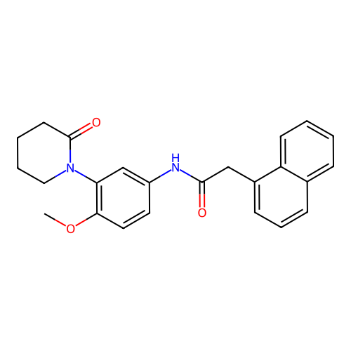 N-[4-methoxy-3-(2-oxopiperidin-1-yl)phenyl]-2-(naphthalen-1-yl)acetamide structure