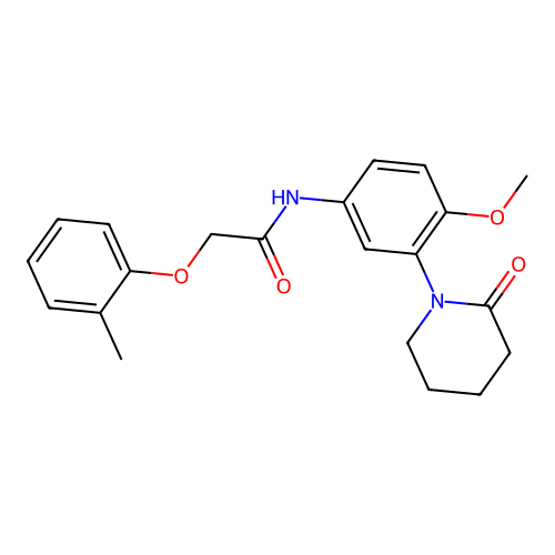 N-[4-methoxy-3-(2-oxopiperidin-1-yl)phenyl]-2-(2-methylphenoxy)acetamide structure