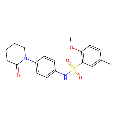 2-methoxy-5-methyl-N-(4-(2-oxopiperidin-1-yl)phenyl)benzenesulfonamide structure