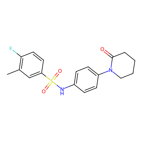 4-fluoro-3-methyl-N-(4-(2-oxopiperidin-1-yl)phenyl)benzenesulfonamide structure