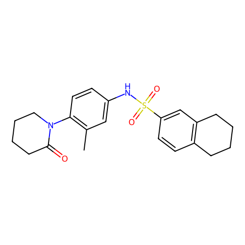N-[3-methyl-4-(2-oxopiperidin-1-yl)phenyl]-5,6,7,8-tetrahydronaphthalene-2-sulfonamide structure