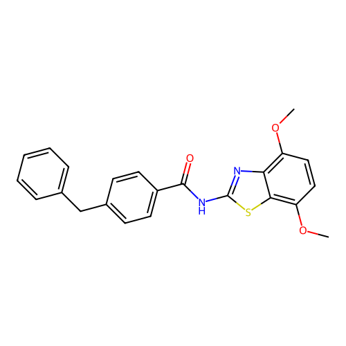 4-benzyl-N-(4,7-dimethoxy-1,3-benzothiazol-2-yl)benzamide structure