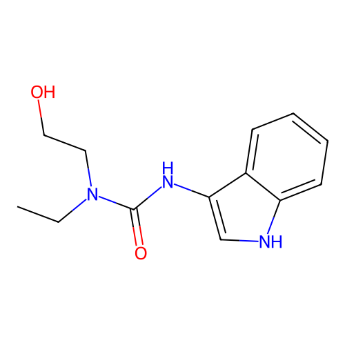 1-ethyl-1-(2-hydroxyethyl)-3-(1H-indol-3-yl)urea structure