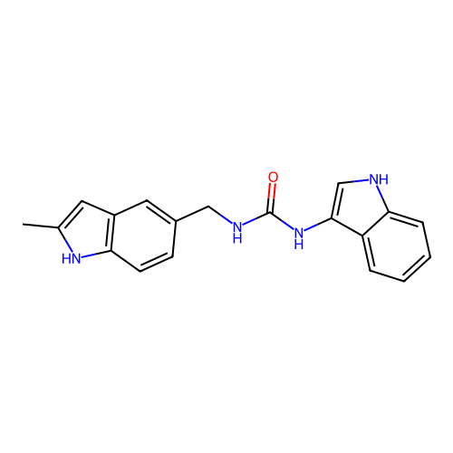 1-(1H-indol-3-yl)-3-[(2-methyl-1H-indol-5-yl)methyl]urea structure