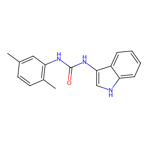 1-(2,5-dimethylphenyl)-3-(1H-indol-3-yl)urea structure