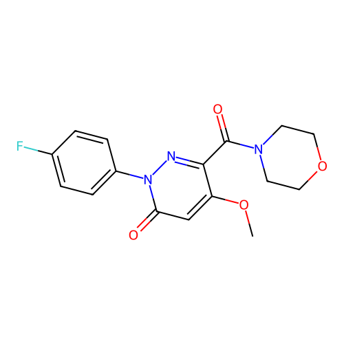 2-(4-Fluorophenyl)-5-methoxy-6-(morpholine-4-carbonyl)pyridazin-3-one structure