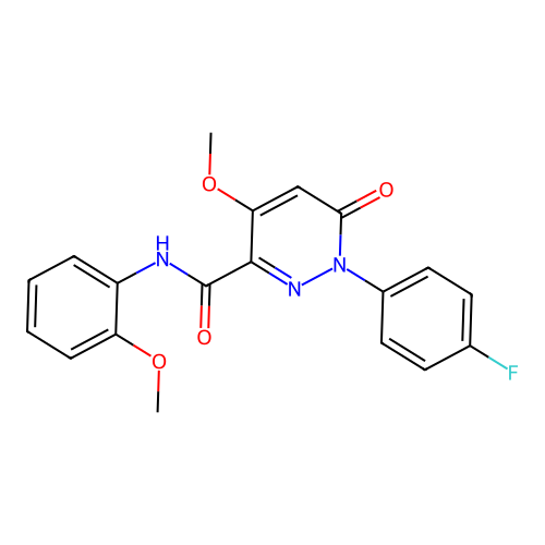 1-(4-fluorophenyl)-4-methoxy-N-(2-methoxyphenyl)-6-oxo-1,6-dihydropyridazine-3-carboxamide structure