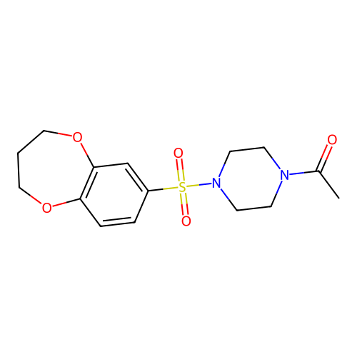 1-[4-(3,4-dihydro-2H-1,5-benzodioxepin-7-ylsulfonyl)piperazin-1-yl]ethanone structure