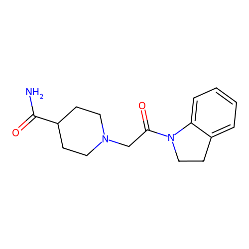 1-(2-(Indolin-1-yl)-2-oxoethyl)piperidine-4-carboxamide structure