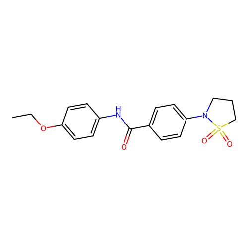 4-(1,1-dioxidoisothiazolidin-2-yl)-N-(4-ethoxyphenyl)benzamide structure