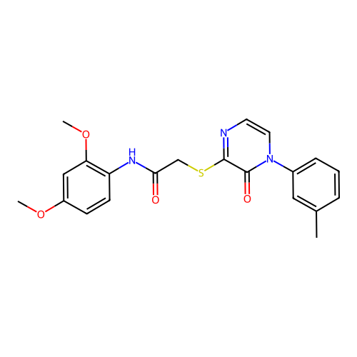N-(2,4-dimethoxyphenyl)-2-{[4-(3-methylphenyl)-3-oxo-3,4-dihydropyrazin-2-yl]sulfanyl}acetamide structure