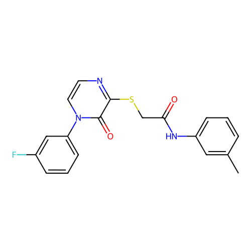 2-[4-(3-fluorophenyl)-3-oxopyrazin-2-yl]sulfanyl-N-(3-methylphenyl)acetamide structure