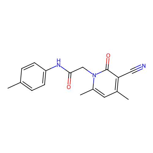 2-(3-cyano-4,6-dimethyl-2-oxopyridin-1(2H)-yl)-N-(p-tolyl)acetamide structure