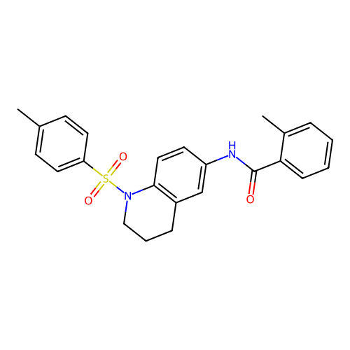 2-methyl-N-(1-tosyl-1,2,3,4-tetrahydroquinolin-6-yl)benzamide structure