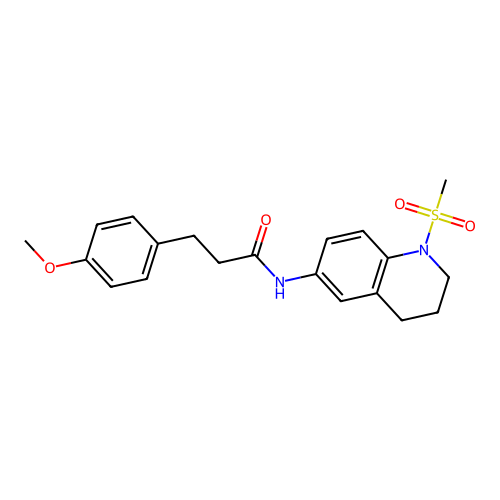 3-(4-methoxyphenyl)-N-(1-methylsulfonyl-3,4-dihydro-2H-quinolin-6-yl)propanamide structure