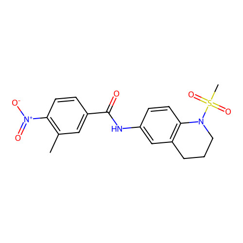 3-methyl-N-(1-methylsulfonyl-3,4-dihydro-2H-quinolin-6-yl)-4-nitrobenzamide structure