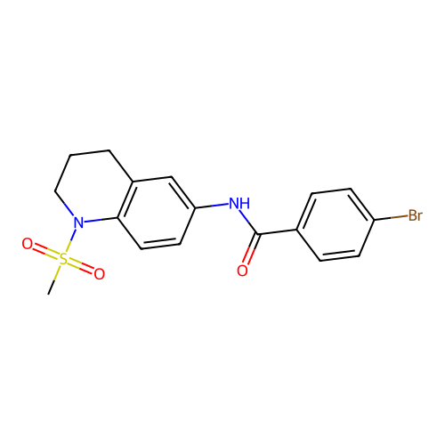 4-bromo-N-(1-methylsulfonyl-3,4-dihydro-2H-quinolin-6-yl)benzamide structure